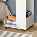 Mobile Sofa Side Table For Laptop Coffee W/ Storage | White