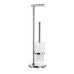 Steel Toilet Roll Holder, Toilet Brush And Container | Polished Stainless Steel