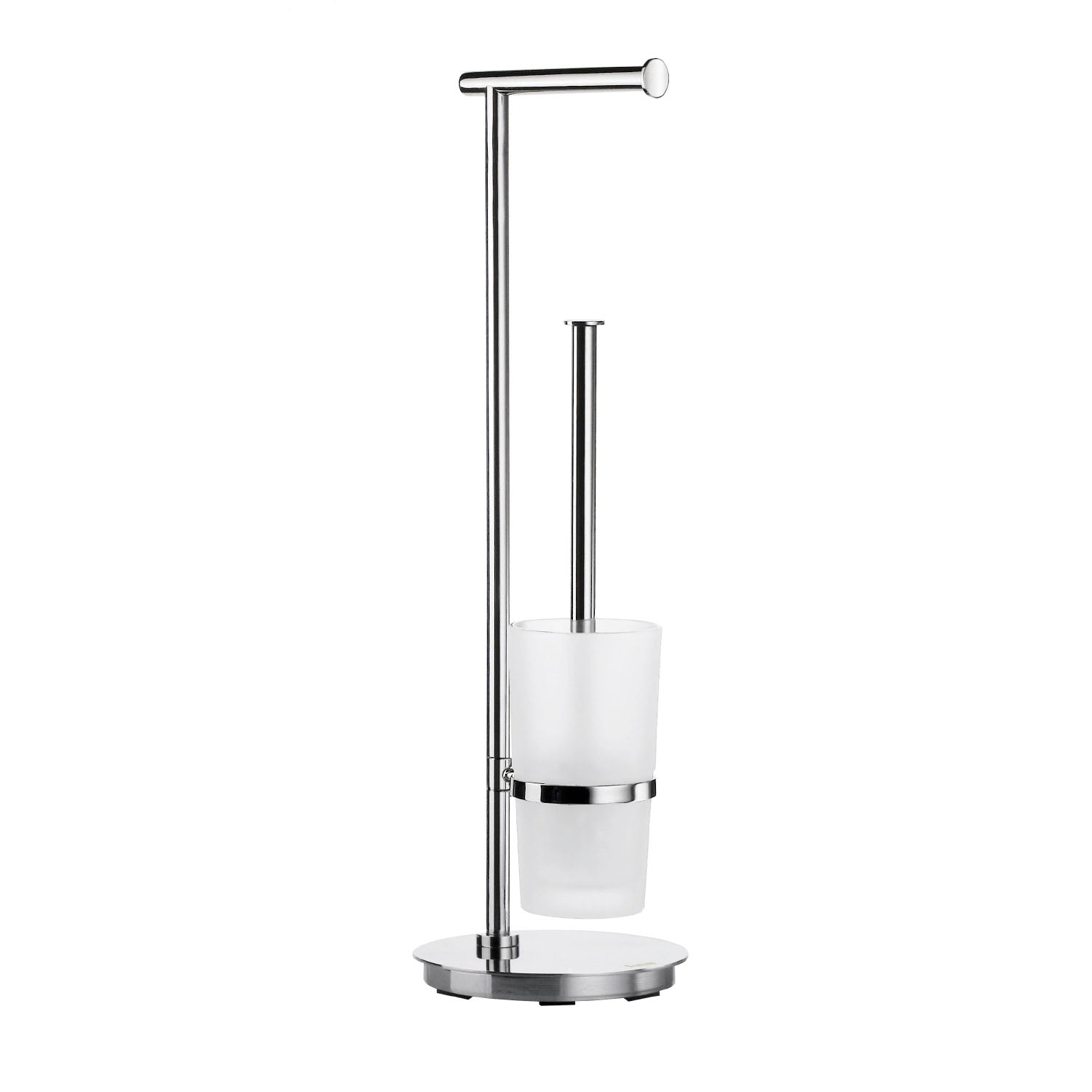 Steel Toilet Roll Holder, Toilet Brush And Container | Polished Stainless Steel