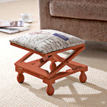 Greenhurst 3 Position Footstool Height Adjustable Padded Top Oak Frame