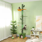 230-275cm Floor-to-ceiling Cat Tree For Indoor Cats With Cat House
