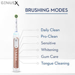Genius X Smart Rechargeable Toothbrush With Travel Case, Rose Gold