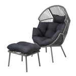 Nestara Standing Egg Chair And Stool | One Size | Dark Grey