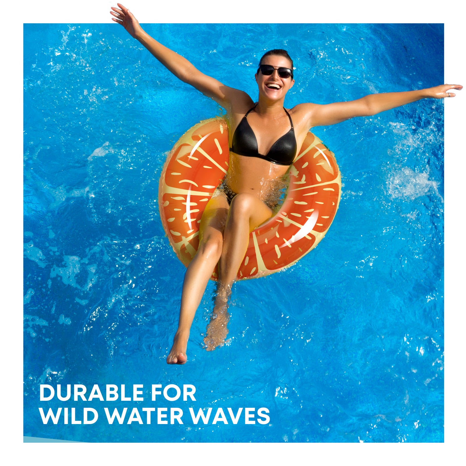 Inflatable Orange Swim Ring 90cm | One Size | Orange
