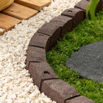 Roman Stone Recycled Rubber Lawn Border Edging | Set of 10 | Brown