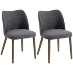 Dining Chairs Set Of 2, Kitchen Chairs With Padded Seat | Dark Grey
