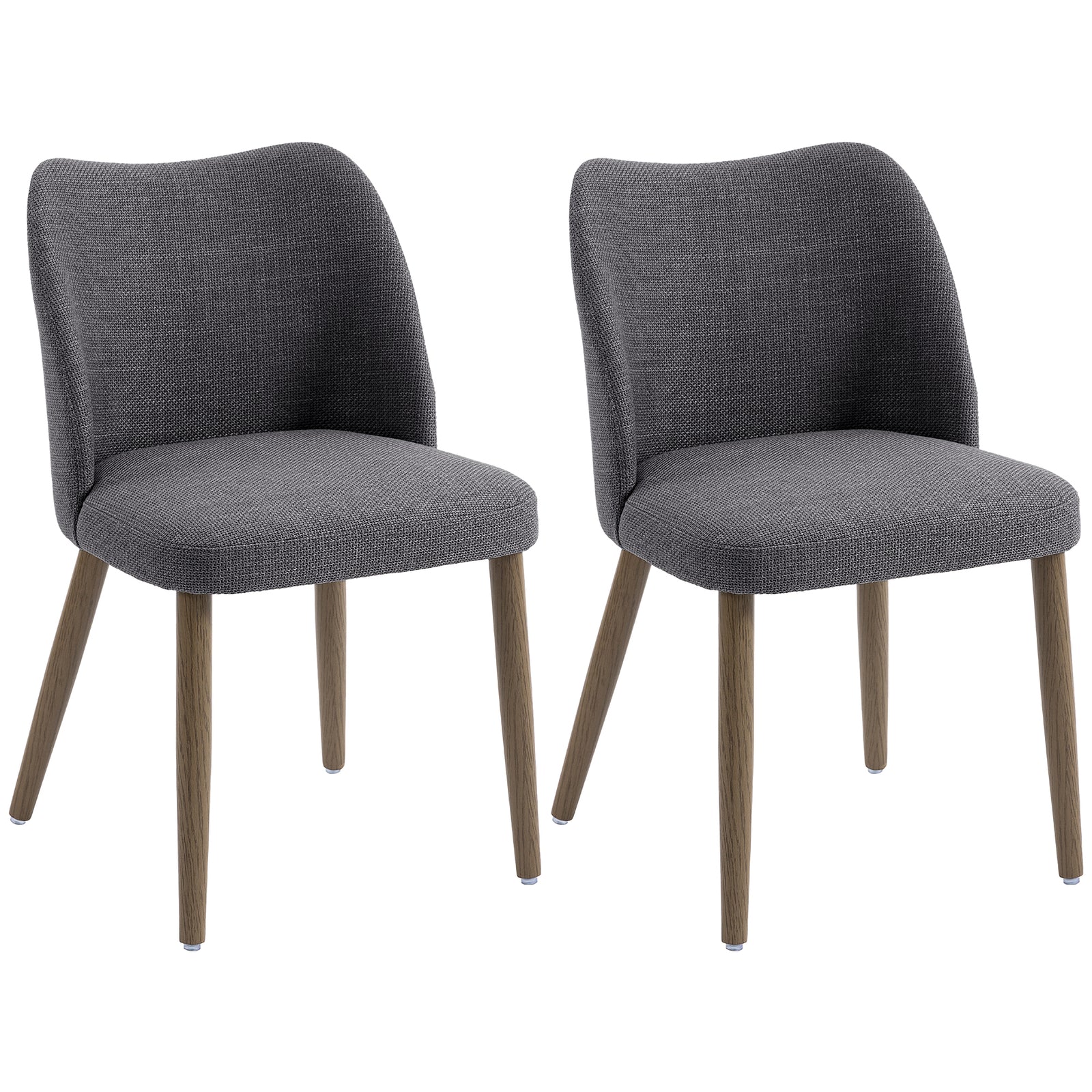 Dining Chairs Set Of 2, Kitchen Chairs With Padded Seat | Dark Grey
