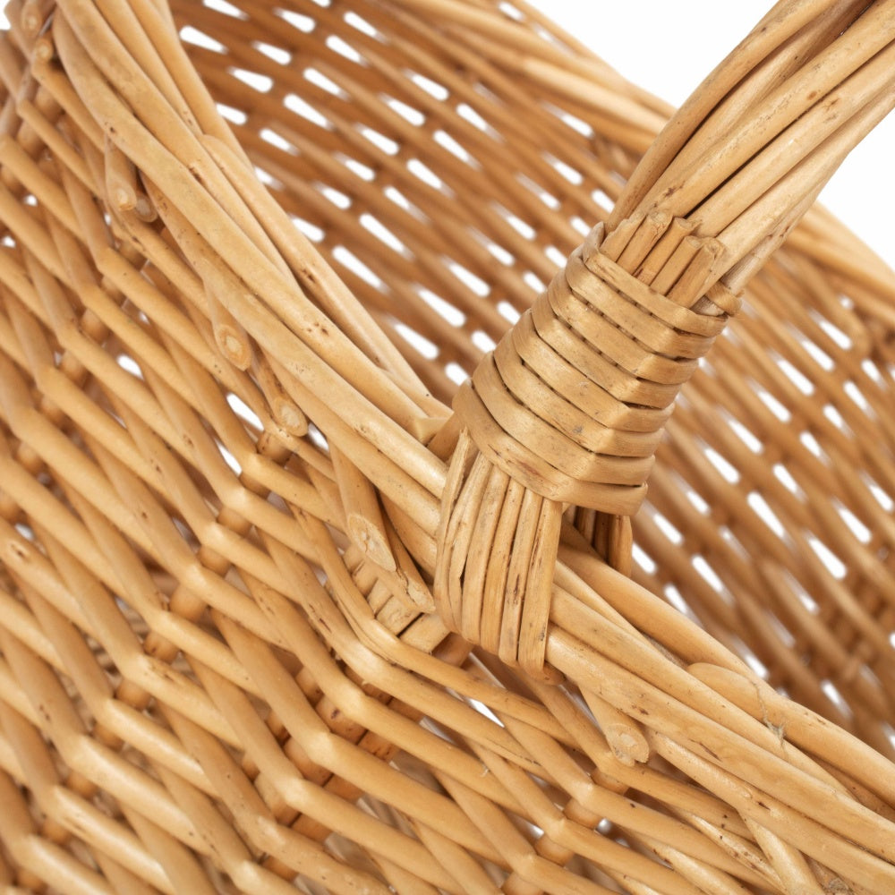 Wicker Shopping Basket Buff Willow Oval Shopper | Brown