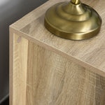 2 Drawer Boxy Bedside Table W/ Handles Elevated Base | One Size | Brown