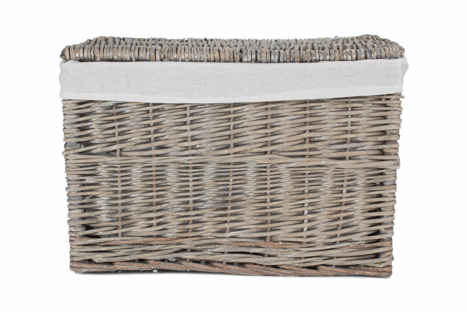 Wicker Grey Wash Finish Storage Basket | Medium | Gray