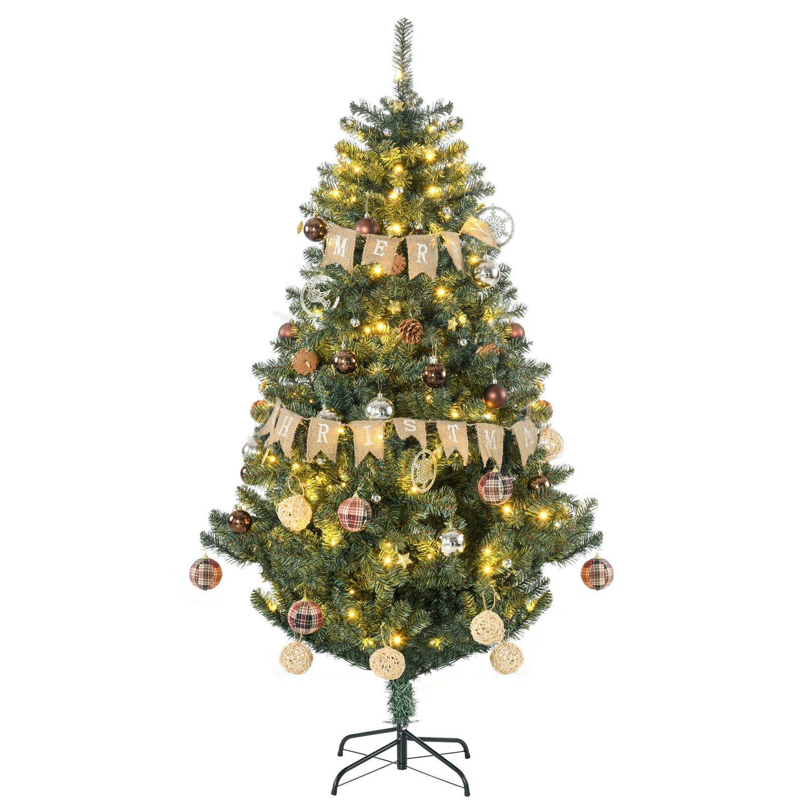 6ft Artificial Christmas Tree With Led Lights, Decoration, Auto Open | 6ft | Green