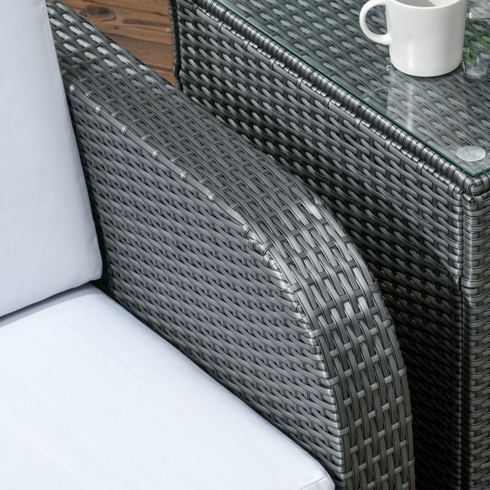 7 Seater Rattan Set W/ Reclining Back, Cushions
