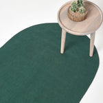 Handmade Woven Braided Oval Rug | 150cm x 95cm | Forest Green