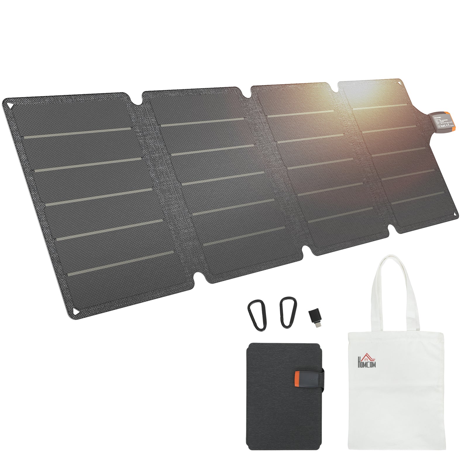 36w Foldable Portable Solar Panel With Type-c To Usb-a