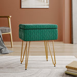 Rectangle Upholstered Storage Ottoman Vanity Stool