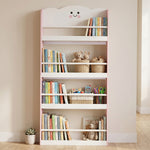 AIYAPLAY Kids Bookshelf Bookcase With 4-tier Shelves For Living Room, Pink