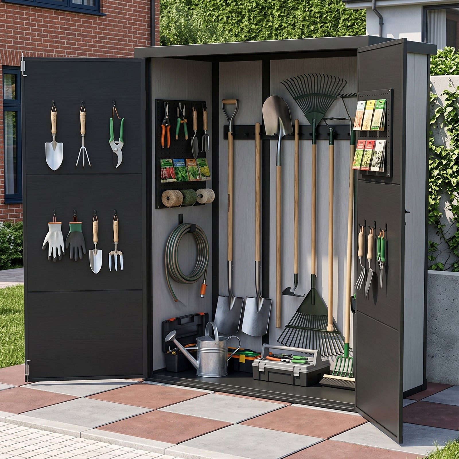 Breeins 5x3 Ft Outdoor Garden Tool Storage Shed