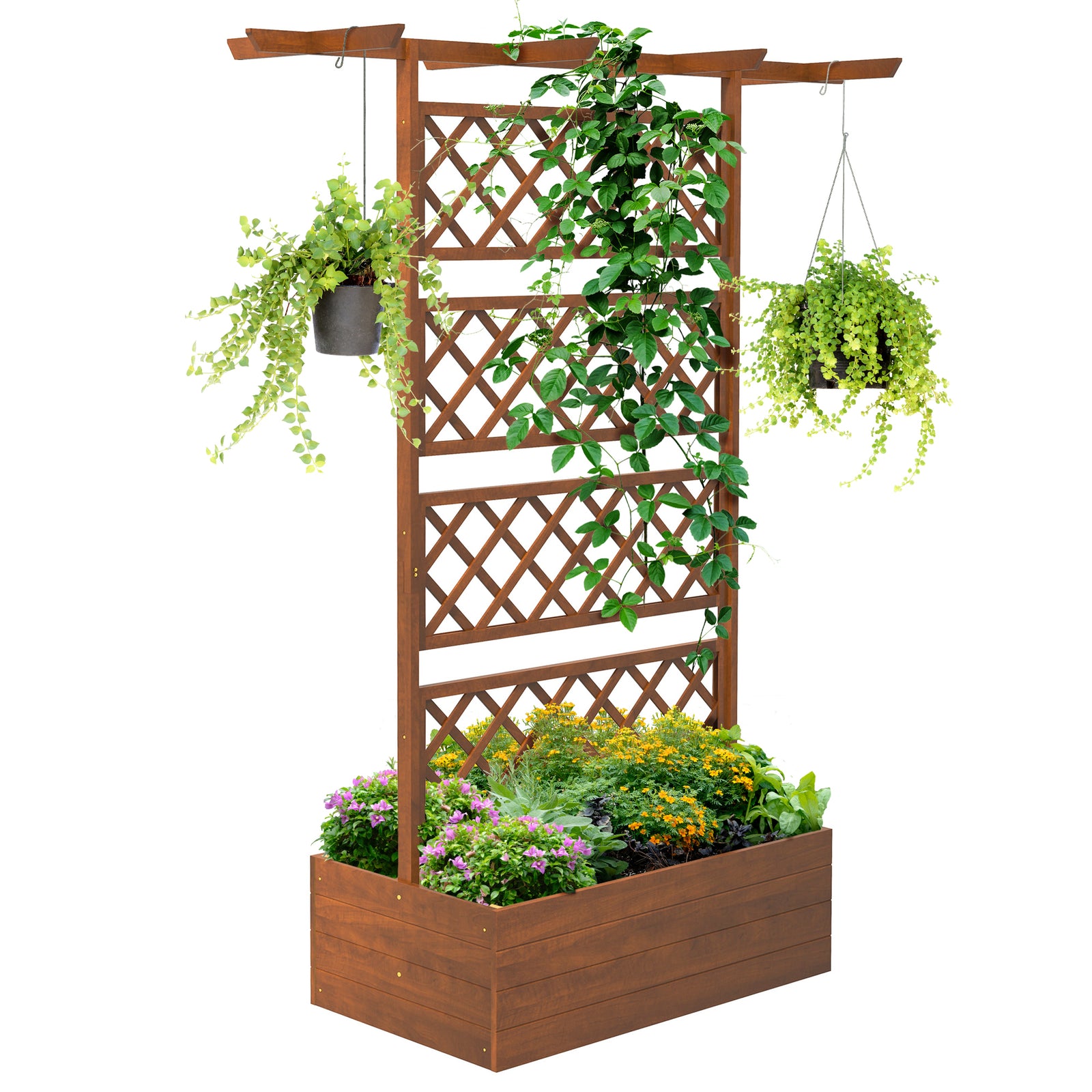 Wooden Trellis Planter For Climbing Plants