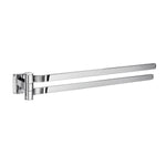 Polished Chrome Double Swing Arm Towel Rail Bathroom Storage | Polished Chrome