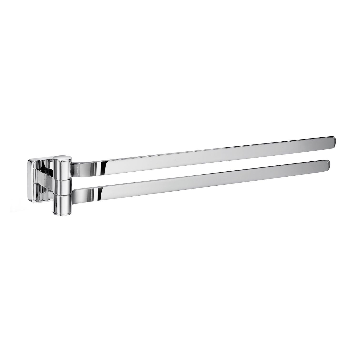 Polished Chrome Double Swing Arm Towel Rail Bathroom Storage | Polished Chrome