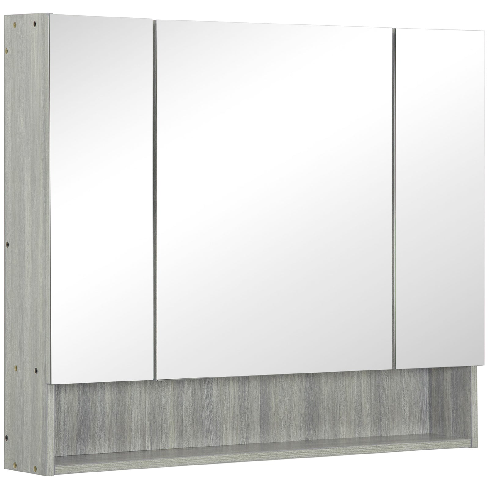 Bathroom Wall Mounted Mirror Storage Adjustable Shelves