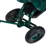 Rolling Garden Cart With Seat And Tool Tray