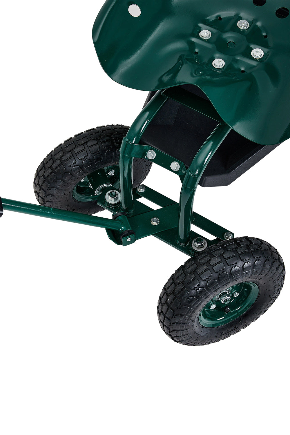 Rolling Garden Cart With Seat And Tool Tray