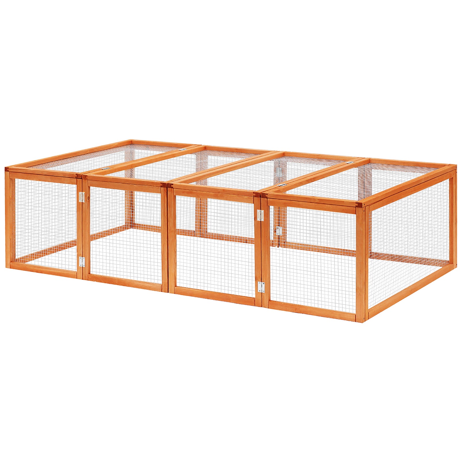 Wooden Rabbit Hutch Cage House W/ Mesh Wire Safety For Outdoor Garden