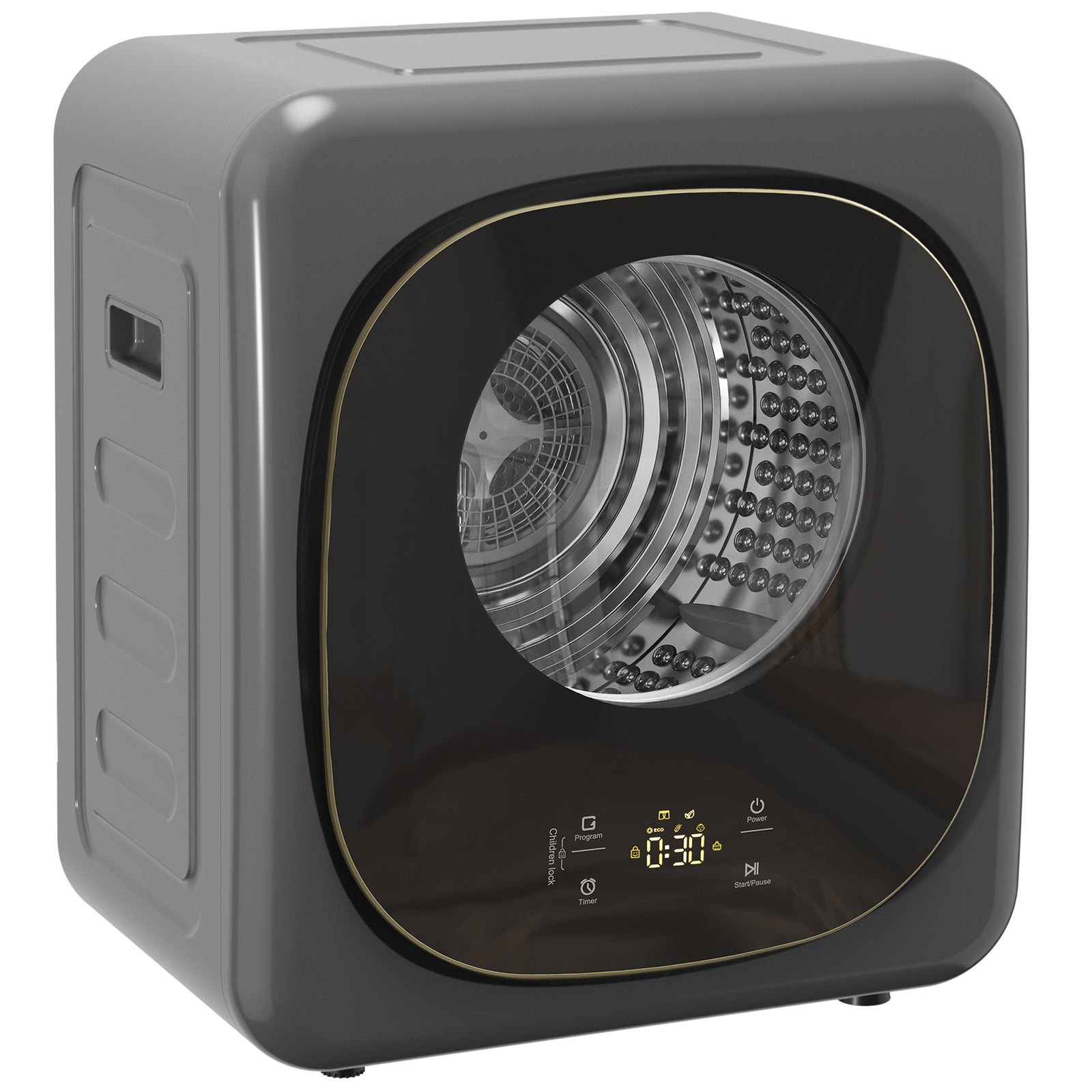 Compact Dryer Machine With 5 Modes, 4kg Small Tumble Dryer | Grey