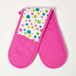 Multi Colour Polka Dot Cotton Double Oven Glove