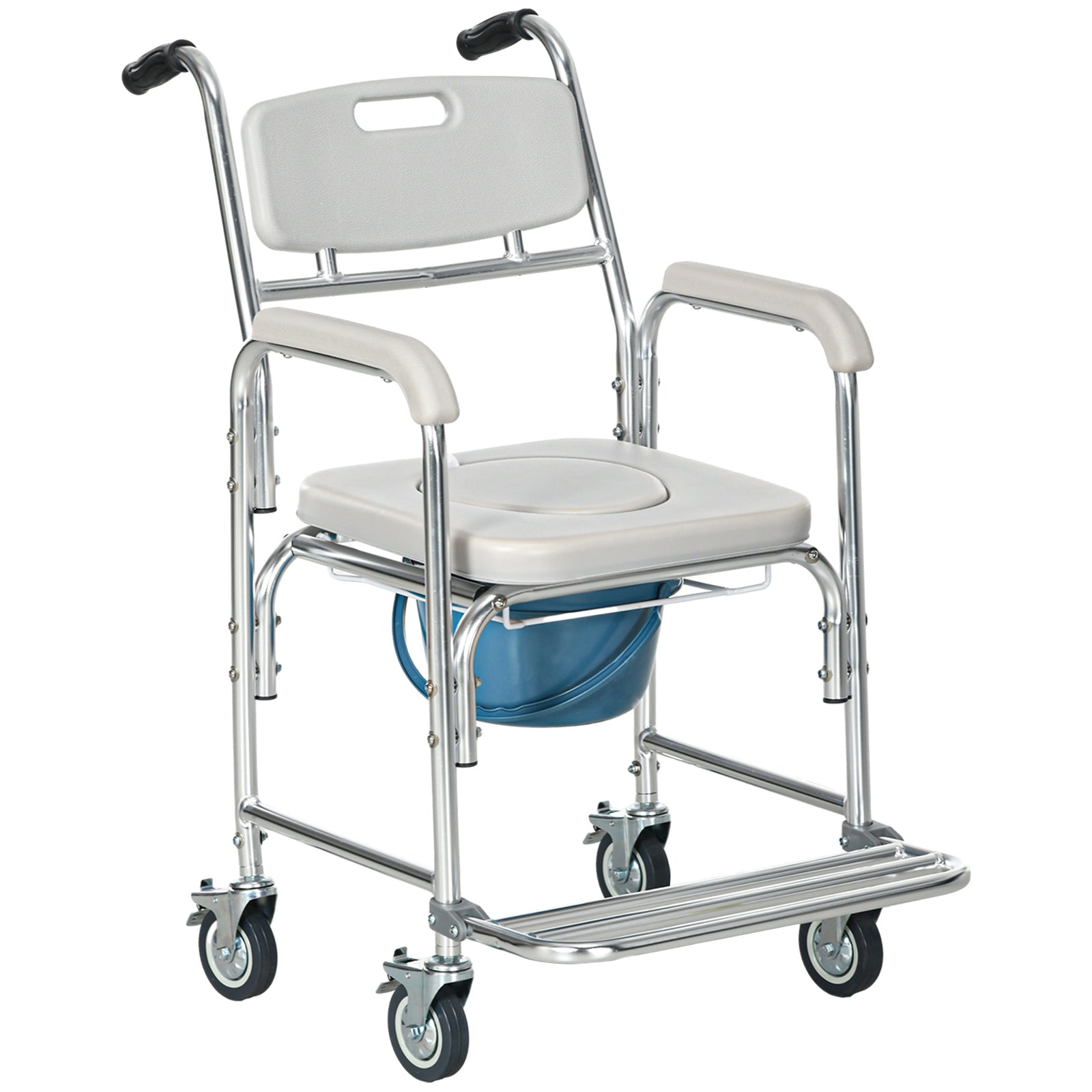Personal Mobility Assist Waterproof Commode Wheelchair