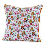 Cotton Owls Pattern Cushion Cover | 45cm x 45cm | Red