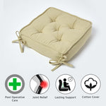 Cotton Dining Chair Booster Cushion | 40cm x 40cm | Sage Green