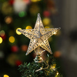 Decorative Star Sequins Christmas Tree Topper With Led Lights | Silver