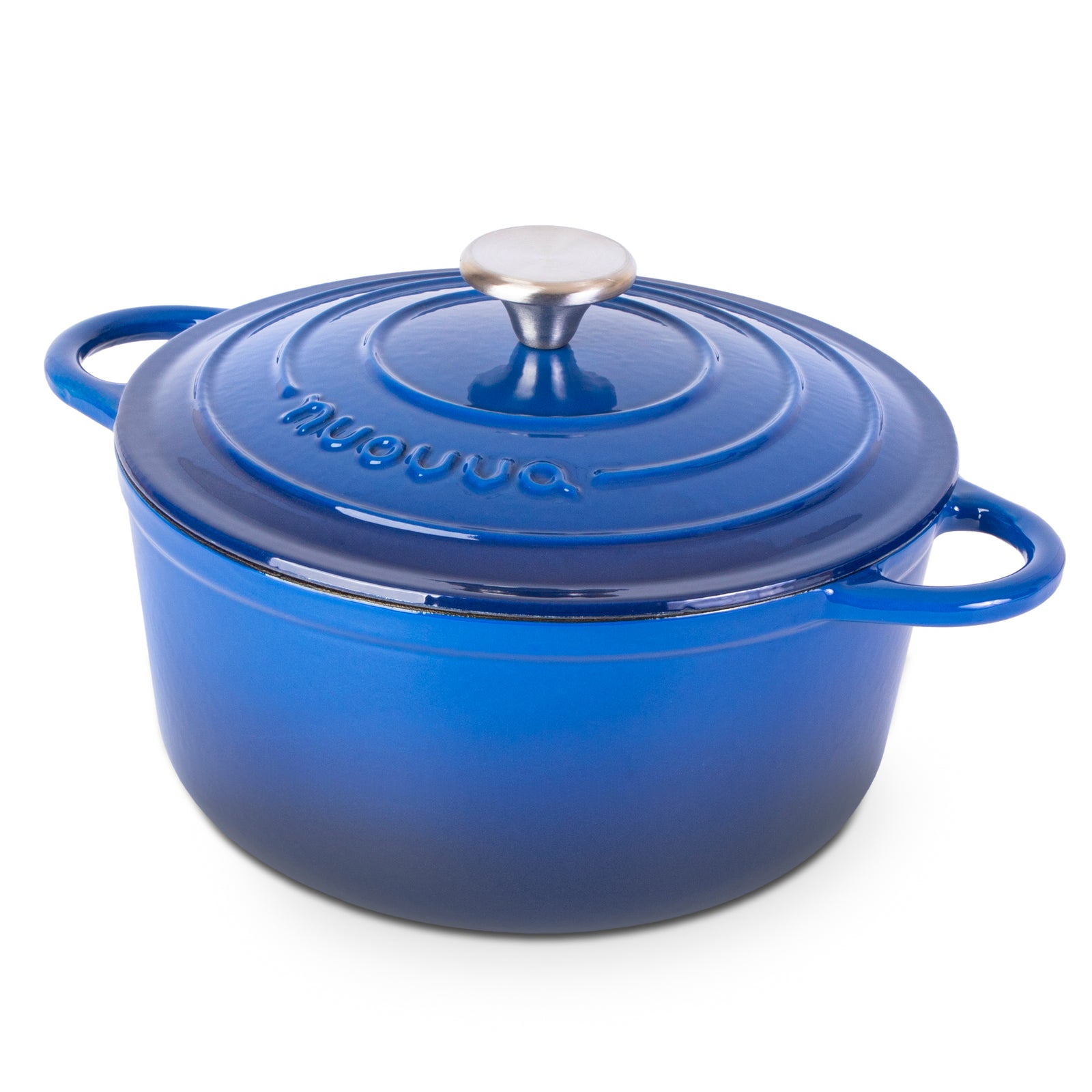 Cast Iron Dutch Oven With Lid Casserole - 24cm (4.7l) | Dark Blue