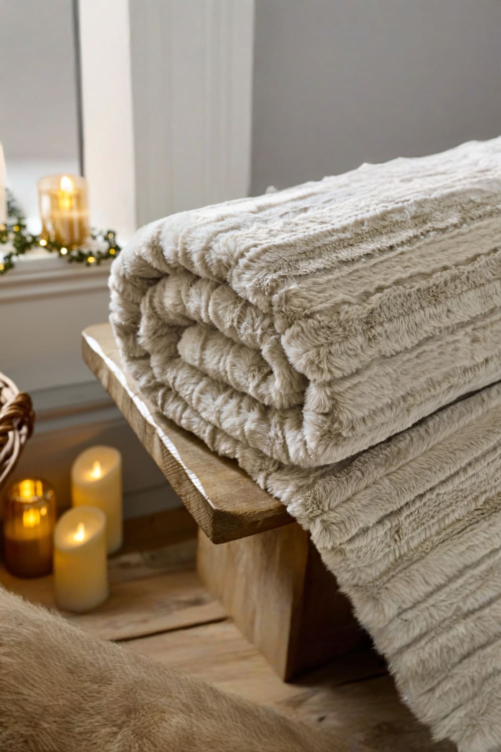Chatsworth Faux Fur Luxury Throw 130x170cm – Ultra Soft & Stylish Blanket | 130cm x 170cm | Fawn