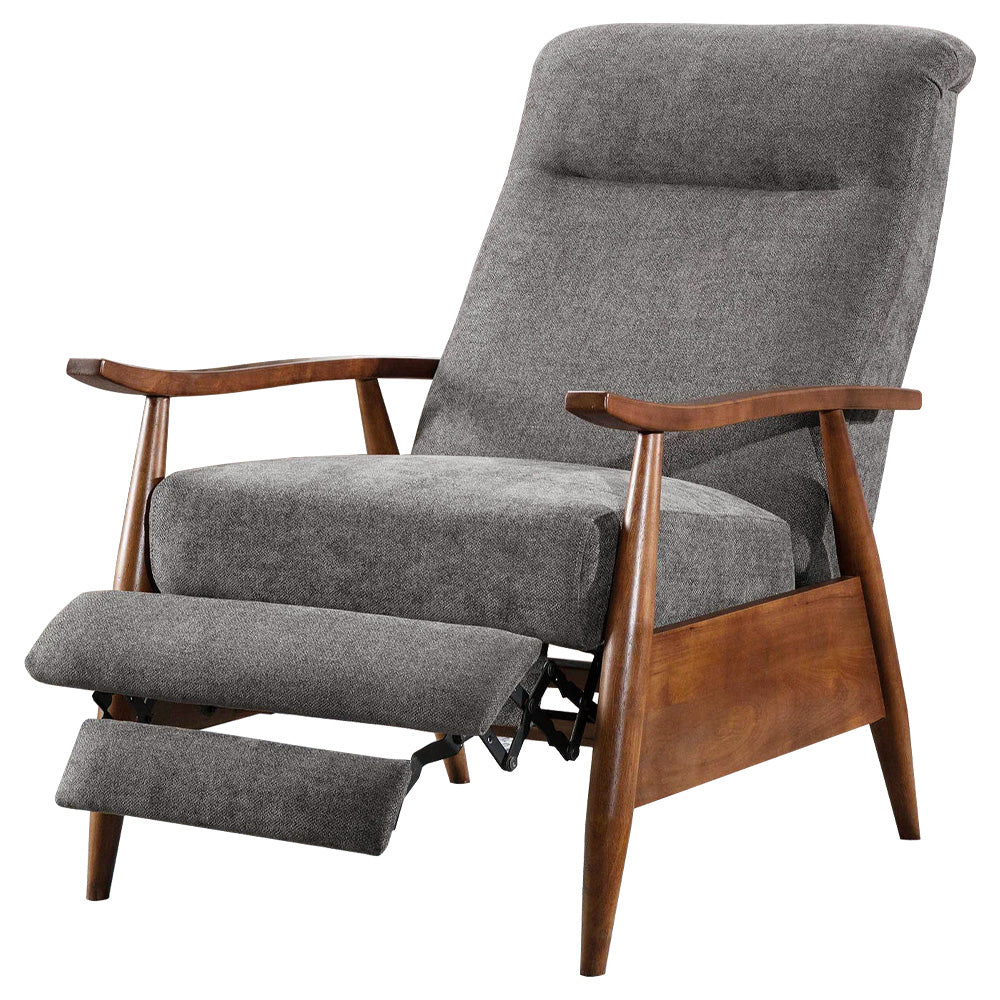 Manual Recliner Armchair Upholstered Lounge Chair With Adjustable Backrest & Footrest