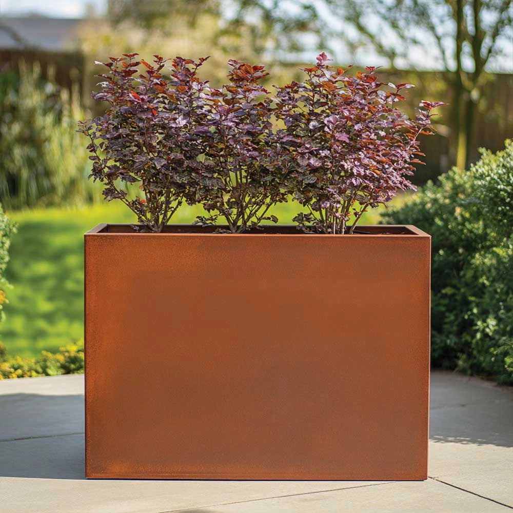 Long Zinc Galvanised Tall Trough Planter | 80cm x 25cm x 60cm | Copper
