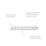 Recycled Bathroom Tray - Replaceable head that is screwed in - Closed fit storage cover - Made in the UK | Stone