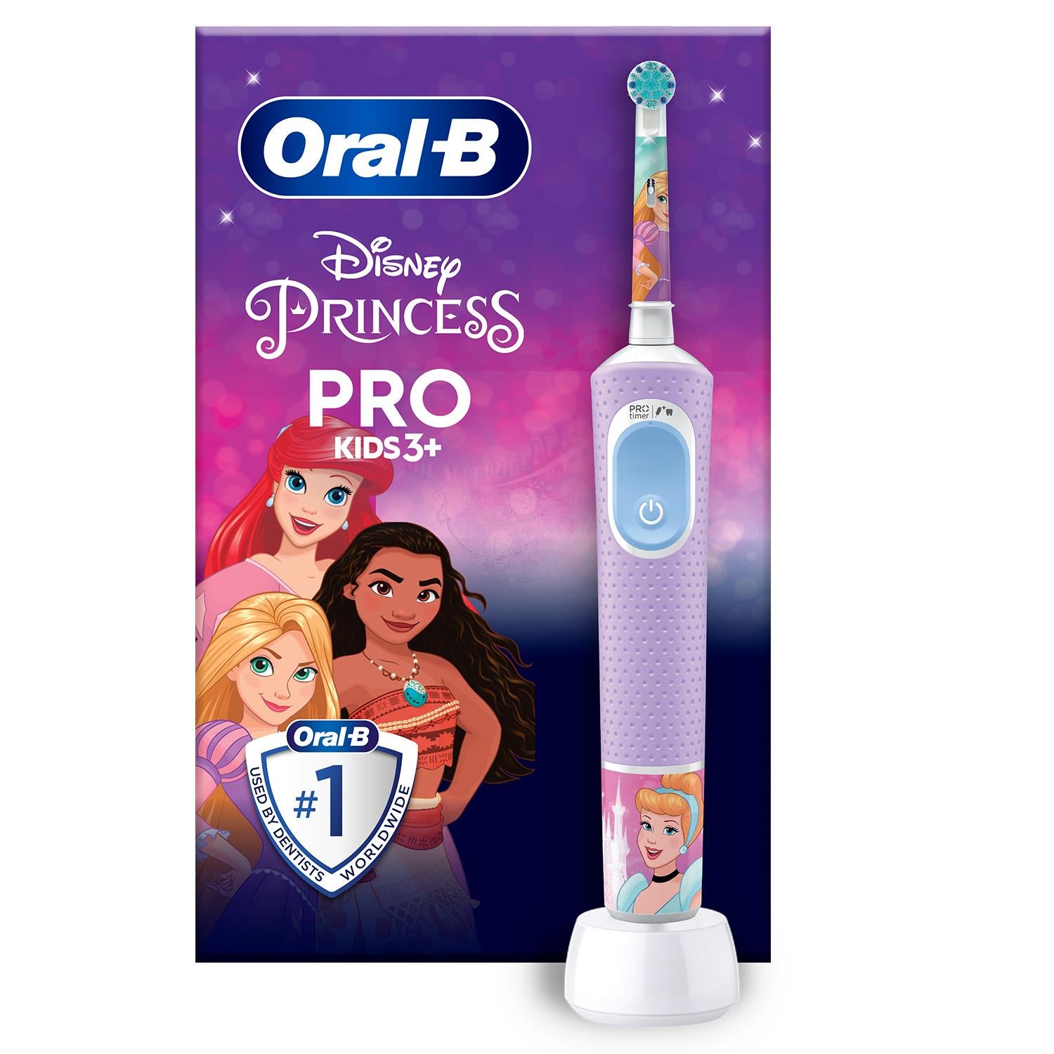 Vitality  Pro Kids Disney Princess Electric Toothbrush With 2 Modes, 3+y
