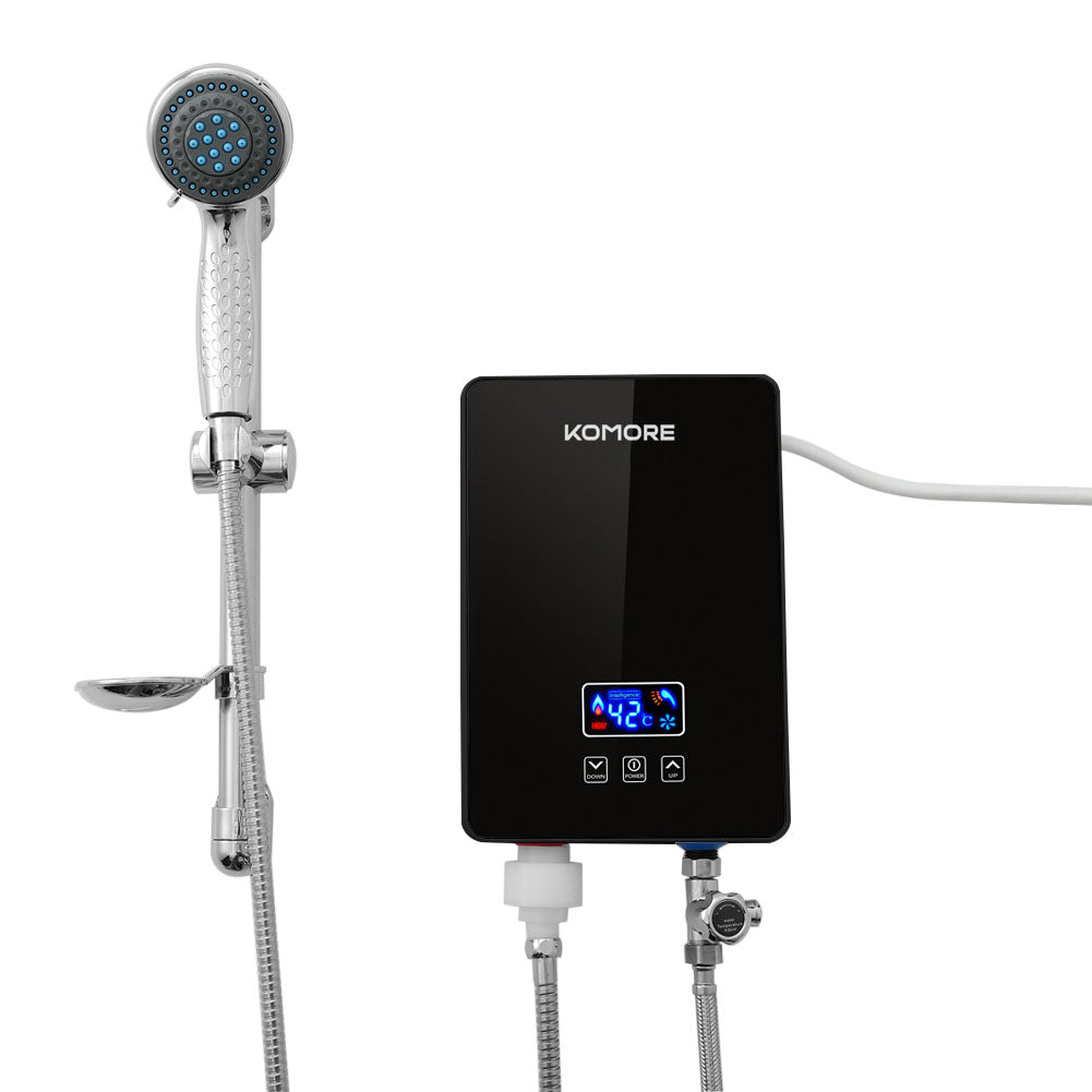 6kw Black Instant Electric Water Heater – Touch Control, Space-saving, Safe & Efficient With Shower Kit