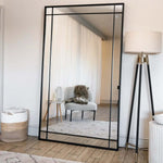 Aimi - Black Metal Rectangle Window Mirror | 180cm x 105cm