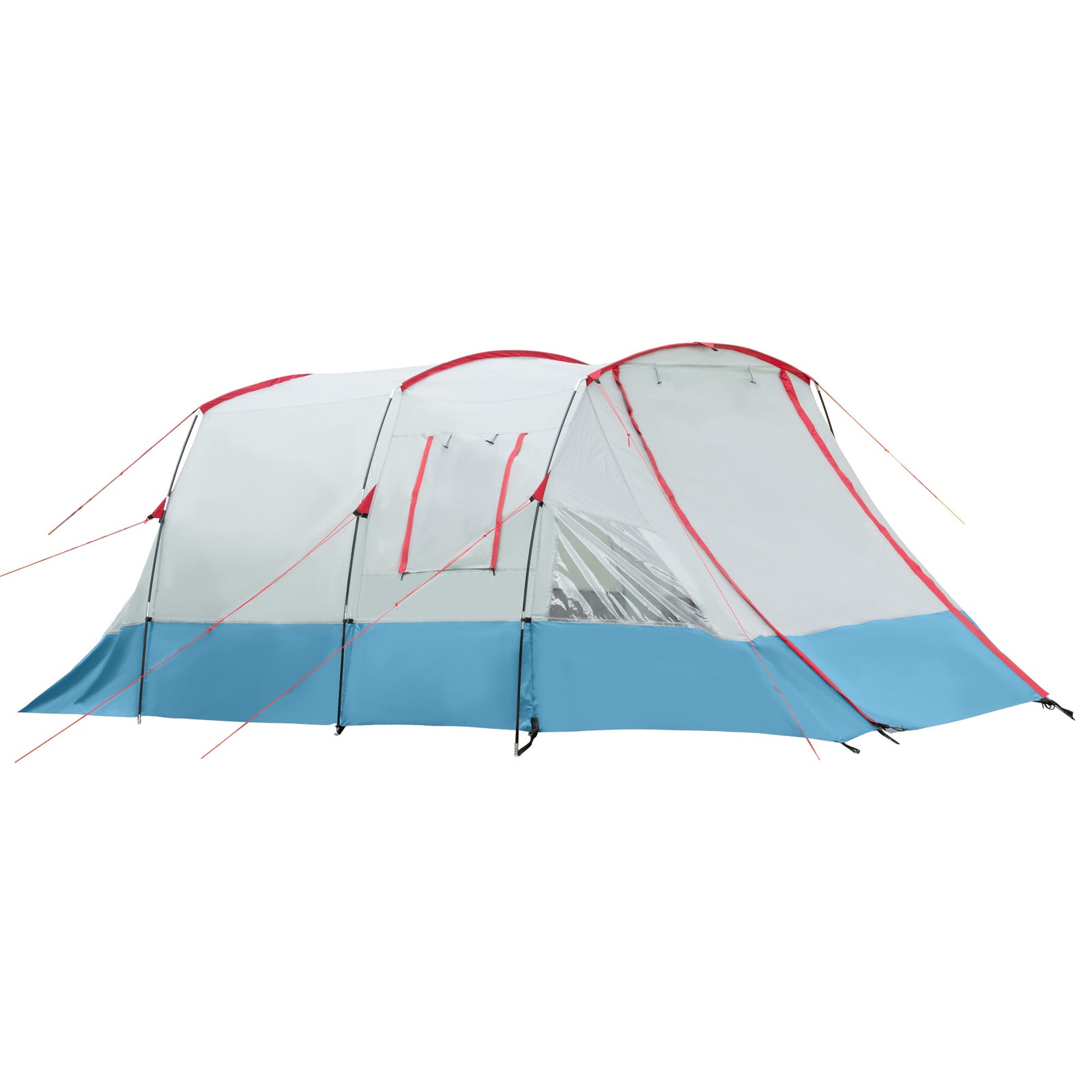 6-8 Person Tunnel Tent, Two-room Camping Tent With Carry Bag | Blue