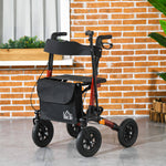 HOMCOM Lightweight Walking Frame With Adjustable Handle, Red