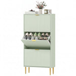 HOMCOM Narrow Shoe Cabinet With Flip Drawers