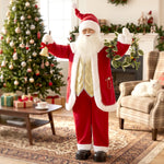 HOMCOM 5ft Life Size Christmas Singing Santa Claus With Bell And Wreath