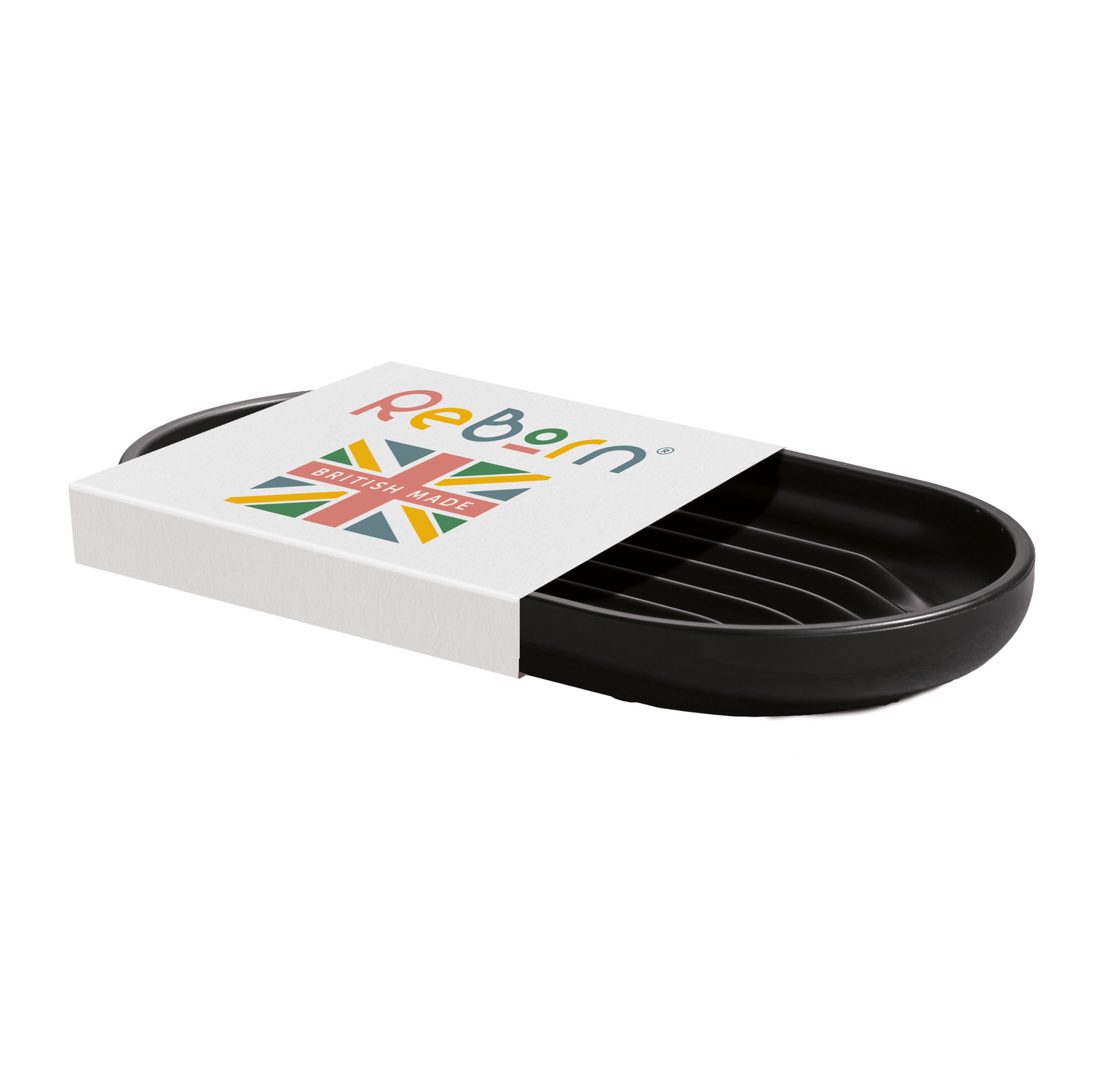 Recycled Soap Dish - Designed to help dry soap quickly - Easy to clean - Made in the UK | Graphite Black
