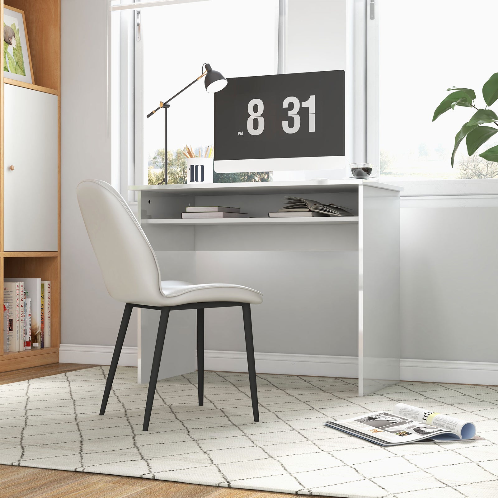 Writing Computer Desk Workstation Pb Home Office Table | White