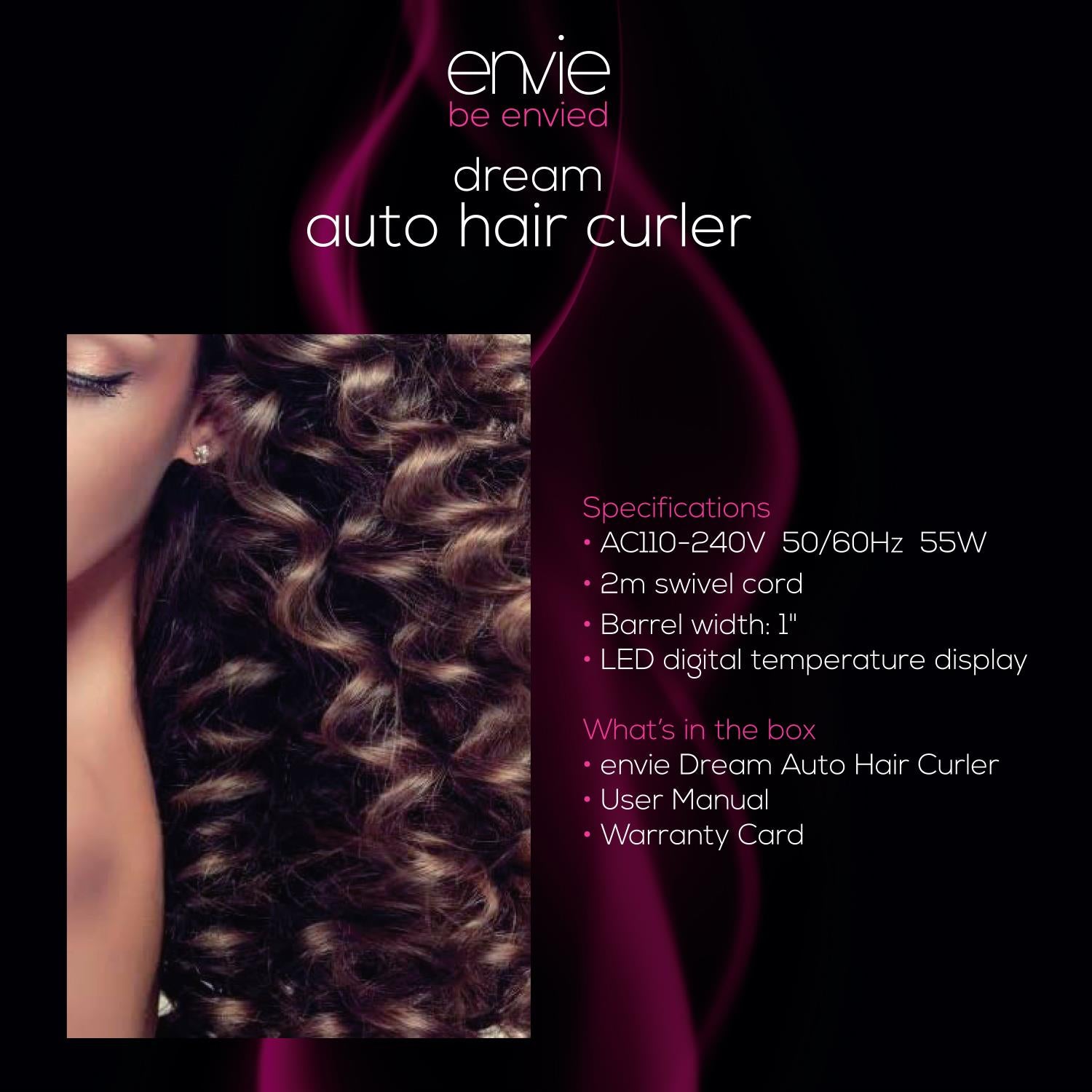 Dream Auto Hair Curler Adjustable Temperature Setting With Led Display