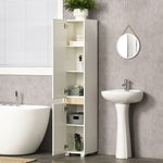 5-tier Modern Tall Bathroom Cabinet With Adjustable Shelves